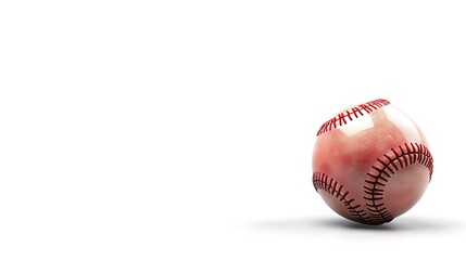 "A classic softball isolated on a clean white background, highlighting its vibrant color and distinct stitching, perfect for sports photography, athletic gear, and recreational activities."

