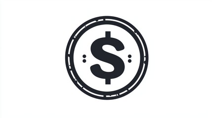 Obraz premium A bold dollar sign icon with dotted edges on a white background