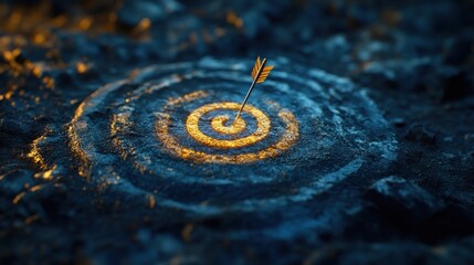 Golden Arrow Piercing the Target: A Symbol of Achievement and Precision