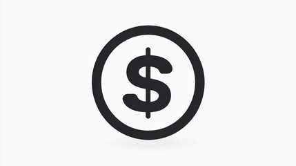Obraz premium A bold dollar sign icon inside a circular frame on a white background