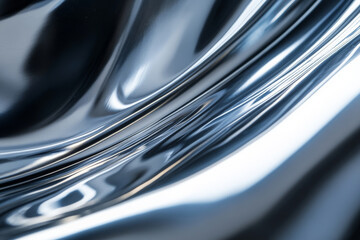 Obraz premium Polished steel surface texture, smooth silver-gray tones with subtle light reflections, sleek and industrial