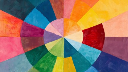 Fototapeta premium Abstract Color Wheel Vibrant Hues Blend Together on a Textured Background, Art and Design Concept