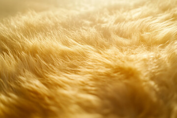 Fototapeta premium Textured animal fur, soft golden strands with subtle shadows and natural highlights, warm and tactile