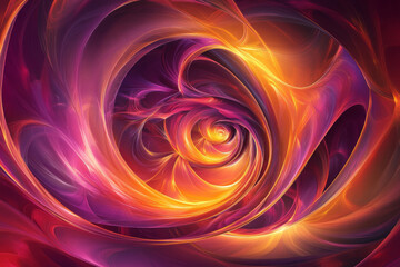 Abstract glowing spiral texture, bold pink and orange waves swirling dynamically, vibrant and futuristic