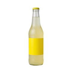 Refreshing lemonade bottle with condensation vibrant yellow label