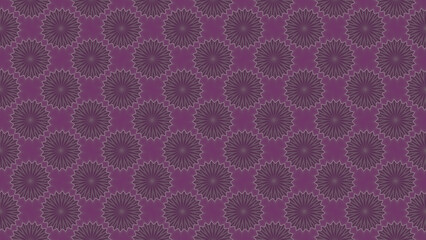 Retro pattern of flower shapes in violet, greyish brown, and eggplant purple colors. Vintage floral ornament abstract background for cover, website, poster, wallpaper. 60s 70s design mosaic tile grid