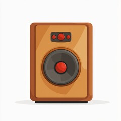 Fototapeta premium Vintage Wooden Speaker Illustration