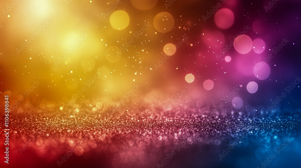 Poster vibrant multicolored abstract bokeh background with glowing lights