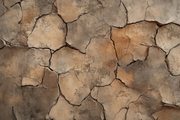 Obraz premium Textured cracked rock, deep brown and gray tones with natural fissures and rugged surfaces, bold and tactile