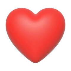 Vibrant red heart with smooth curves on white
