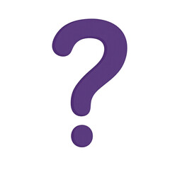 Naklejka premium Bold purple question mark with clean matte texture and centered dot