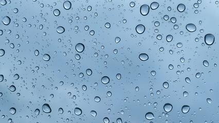 Abstract background with raindrops on glass