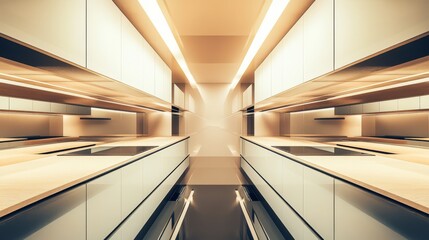 Obraz premium Modern minimalist kitchen interior design. (1)