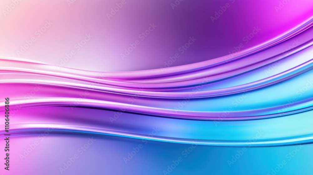 Poster vibrant abstract waves in purple and blue creating a dynamic flowing pattern
