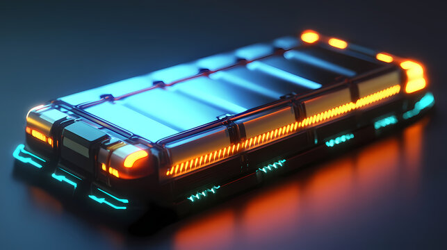 3d rendering of prismatic battery, rectangular lithium ion phosphate lfp battery's for electric vehicles. Prismatic. Illustration