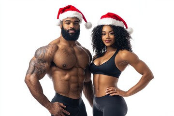 couple in santa claus clothes