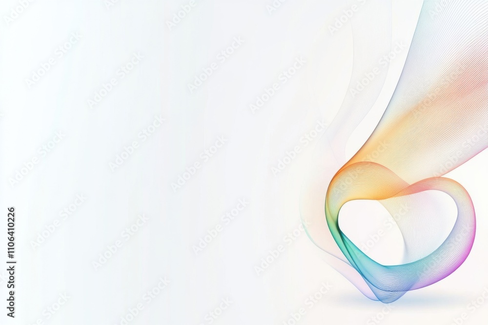 Aufkleber elegant abstract wave with gradient colors on minimalist background