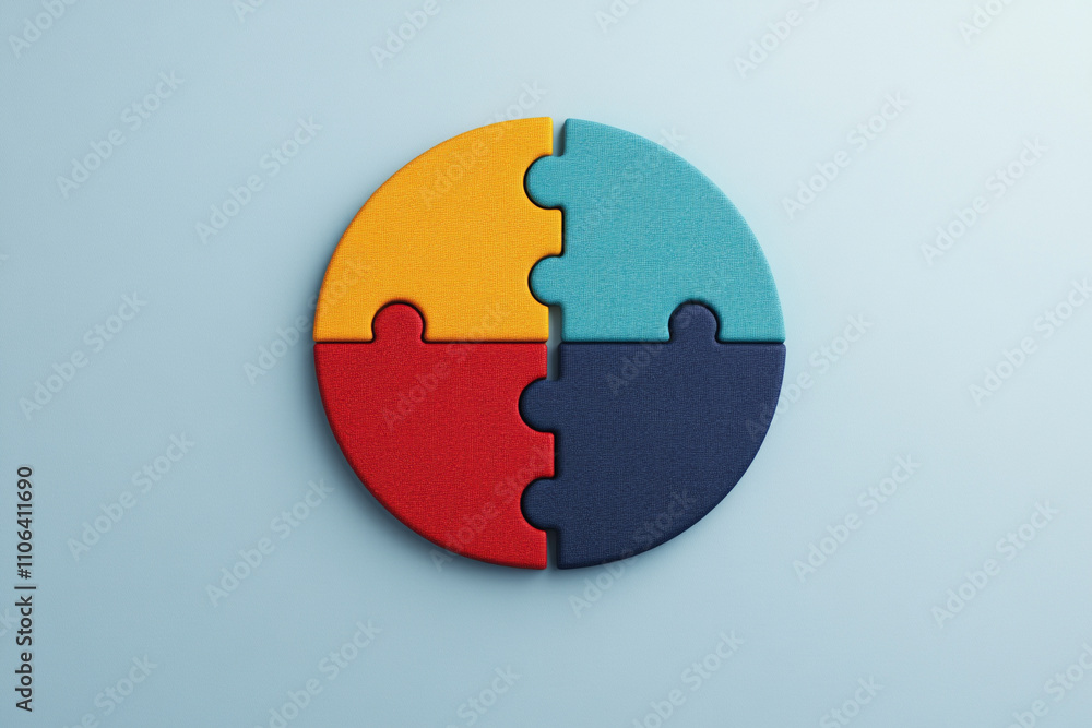 Poster ai generate puzzle piece concept abstract art digital design colorful environment close-up view crea