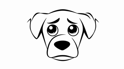 Fototapeta premium Professional Simple Black and White Line Drawing Cartoon Dead Dog