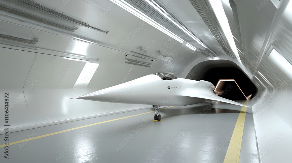 Poster hypersonic aircraft testing facility with wind tunnels and advanced simulation technology