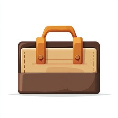 Vintage Brown Leather Travel Bag Illustration
