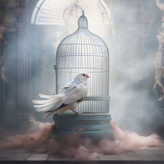 dove in the cage