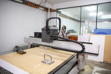 Plasma cutting machine for different substrates such as MDF board, trupan, foam, wood, etc.