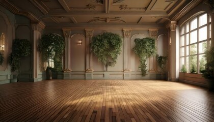 Minimalist Empty Room Interior 3D Rendering