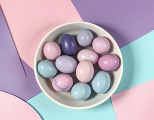 Vibrant Decorative Easter Eggs in Modern Geometric Arrangement