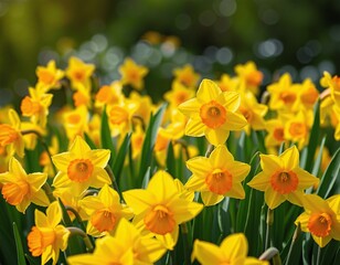 Fototapeta premium Blooming Daffodil Field