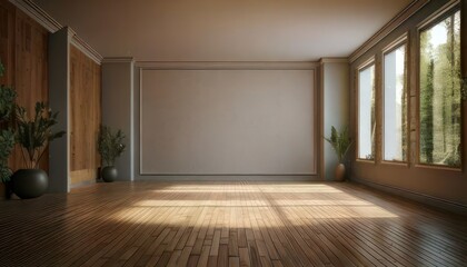 Minimalist Empty Room Interior 3D Rendering