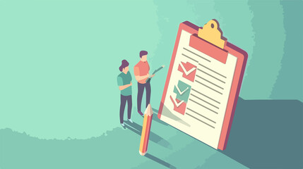 Obraz premium Project Task Completion Checklist for Work Accomplishment