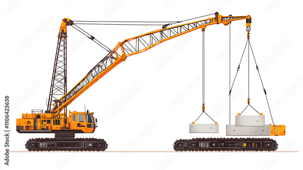 Poster a set of construction machinery is designed in a flat style and isolated on a white background, it i