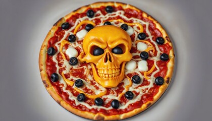 Pizza with decorations for Halloween