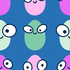 Easter seamless pattern with eggs for wallpaper and fabrics and textiles