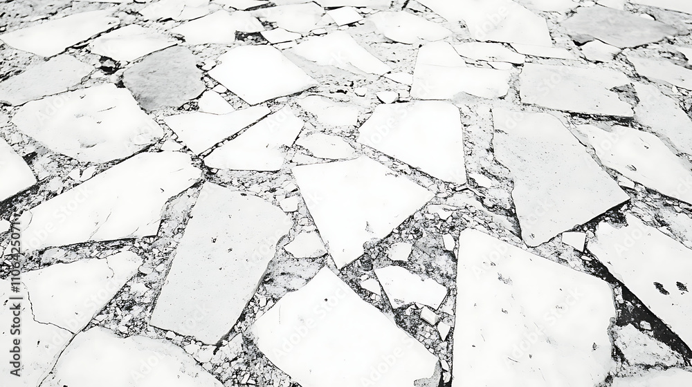 Poster surface of terrazzo floor background with white and gray color