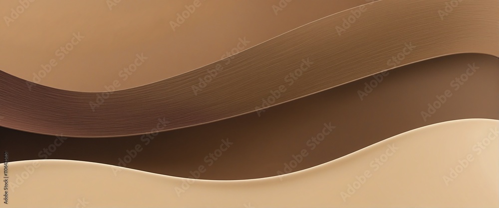 Poster elegant beige and brown gradient waves on a dark grainy background for modern website header design