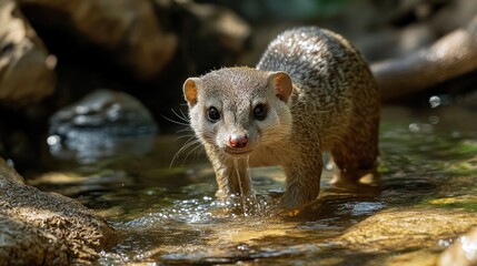 Fototapeta premium Close-up Portrait of a Curious Mongoose