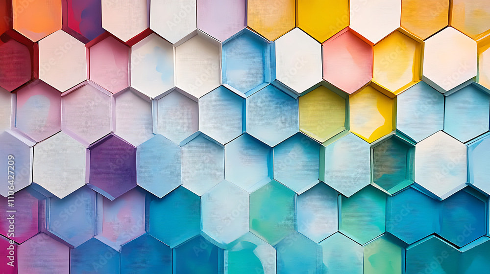 Poster A background abstract of colorful hexagons