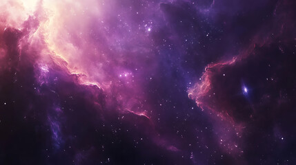 Fototapeta premium Vibrant space nebula illustration With galaxies and stars creating a mesmerizing cosmic display