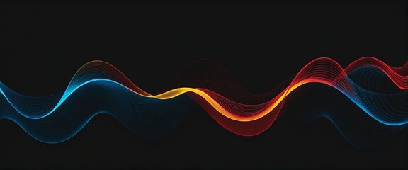 Vibrant Grainy Waves: A Colorful Abstract Background in Red, Blue, and Yellow Glow