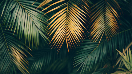 Tropical palm leaves creating a lush background Perfect for summer vibes and nature themes