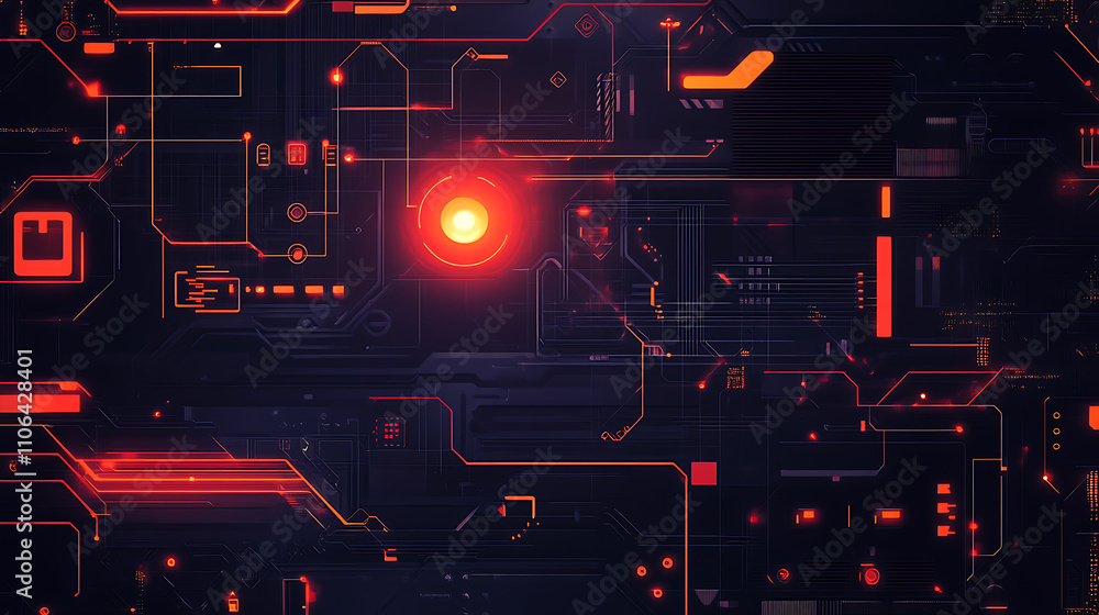 Leinwandbilder an image of a dark background with various technology concepts