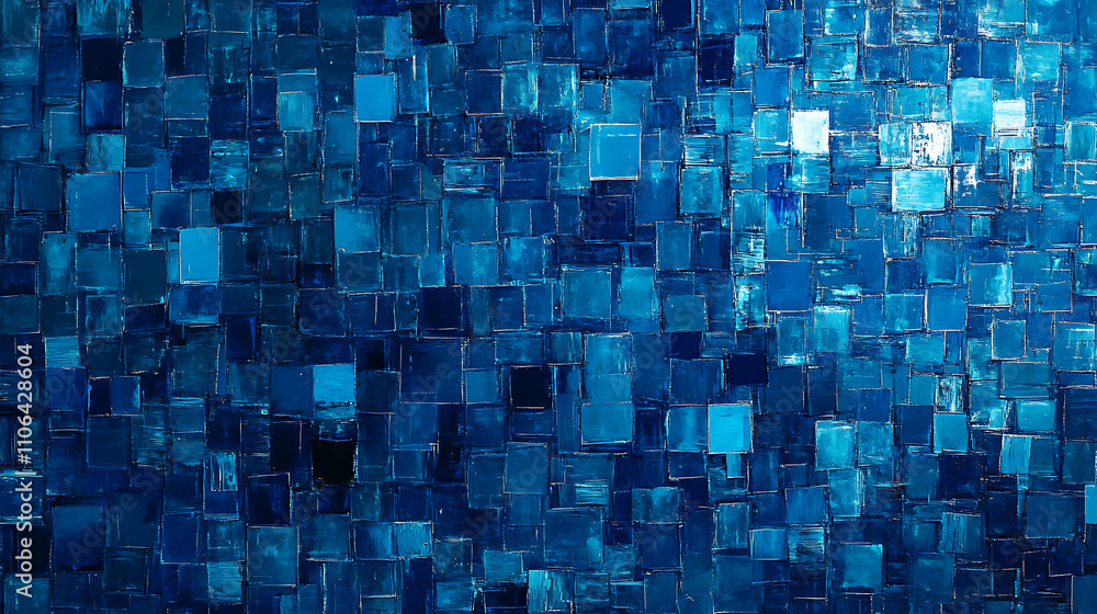 Fototapete an image of computer code made of blue squares
