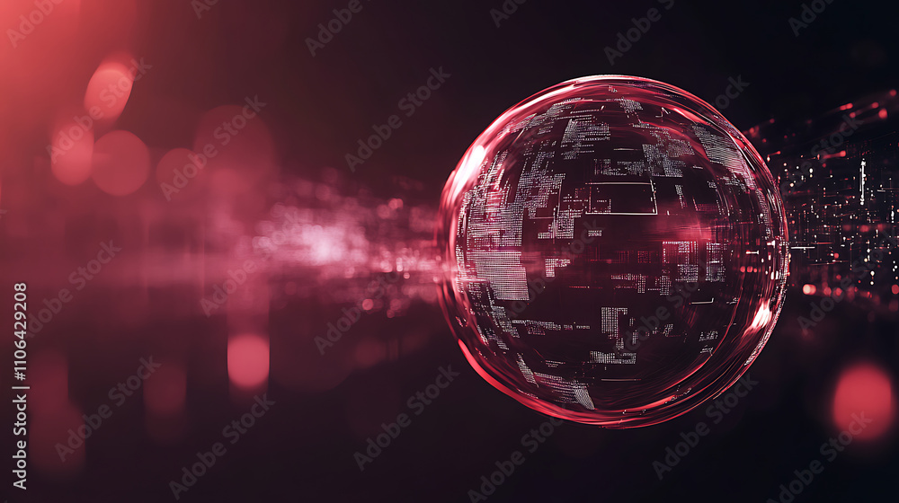 Poster connected technology sphere abstract background