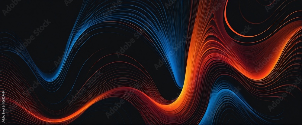 Poster vibrant abstract gradient with glowing noise textures on a dark background