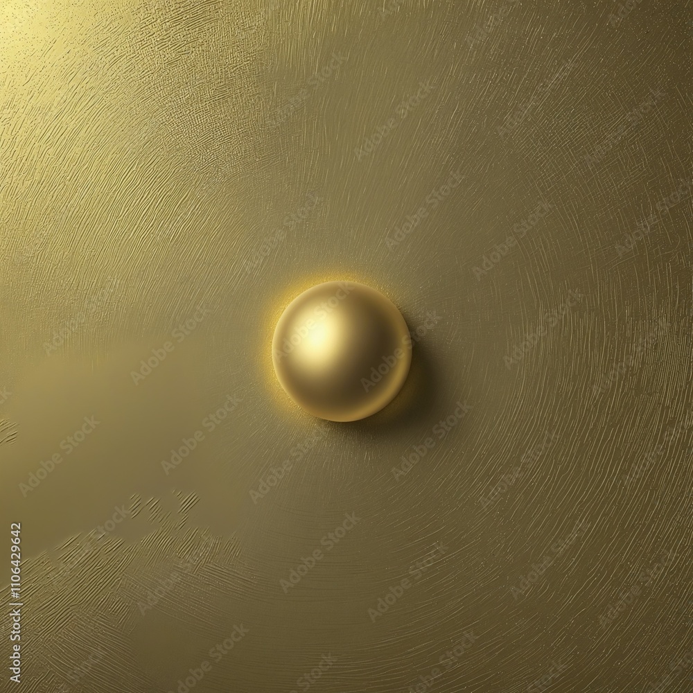 Poster elegant golden sphere with glossy texture and soft gradient background