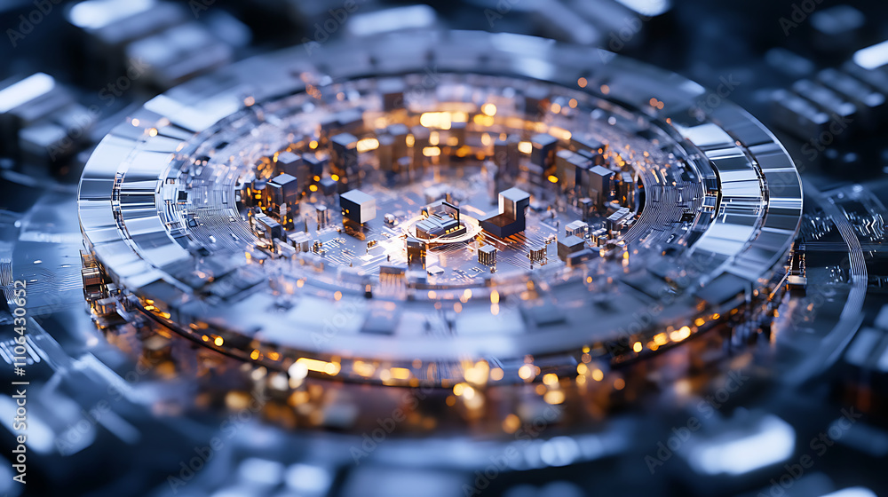 Poster round circuit board with digital technology
