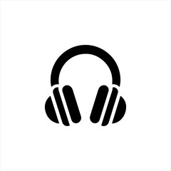 "Minimalist Black and White Headphones Icon Design"
