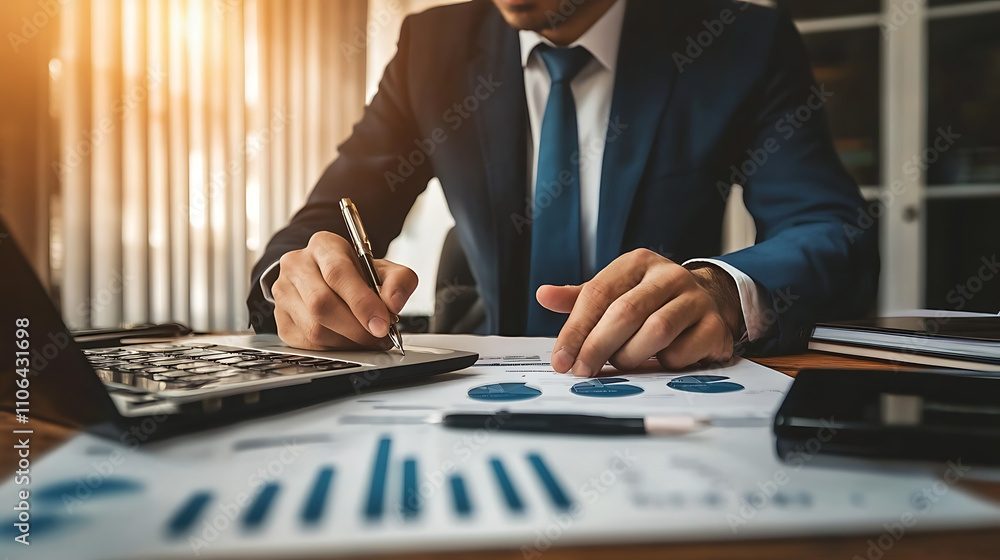 Aufkleber Comprehensive business report Analytical graphs and charts Corporate documentation